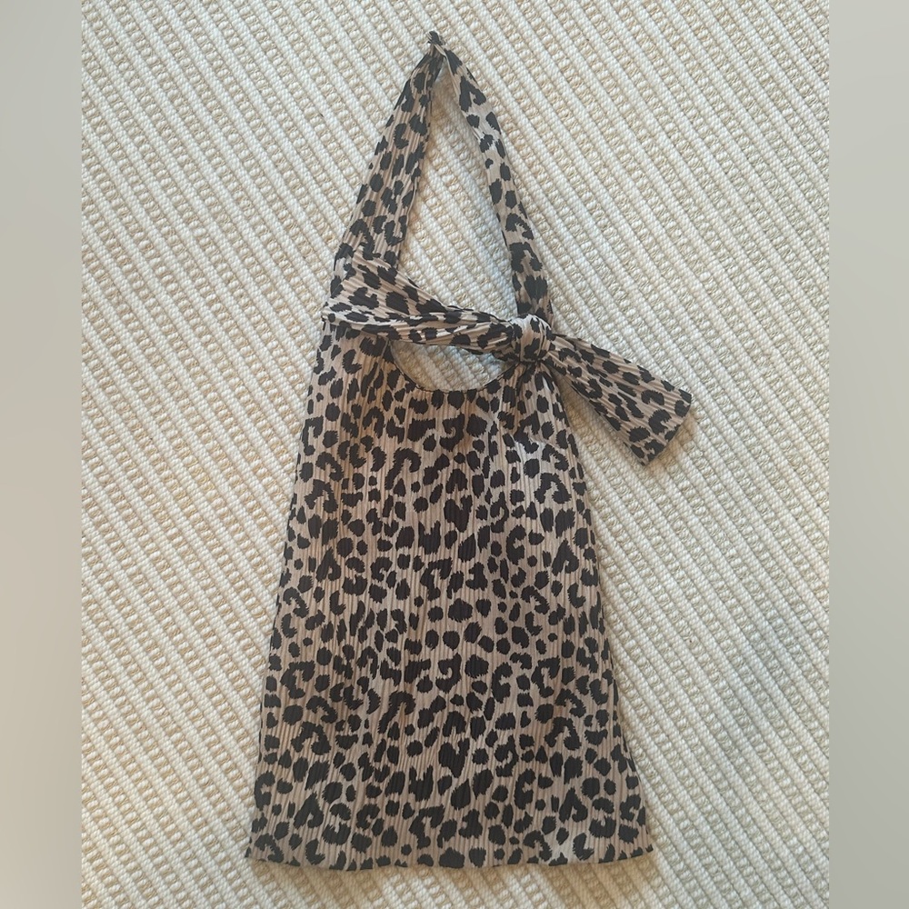 Loeffler Randall Bex Knot Leopard Purse